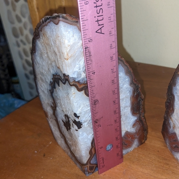 Agate Geode Section Natural Crystal Stone Bookends / Decor Pieces​ - Picture 6 of 15